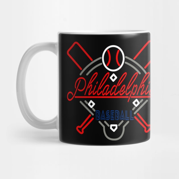 Neon Philadelphia Baseball by MulletHappens